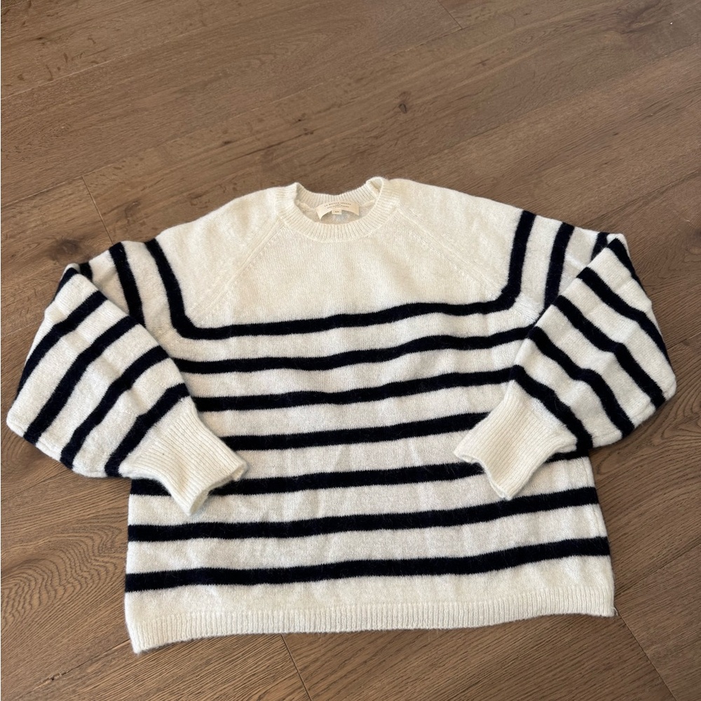Sezane Striped Crewneck Sweater